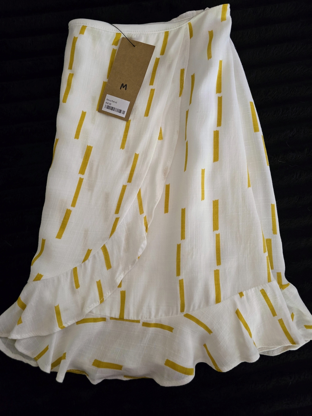 White and Mustard Ruffle Skirt